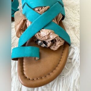 Franco Sarto Turquoise Sandals. NEVER WORN. Size 8
